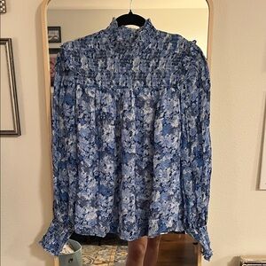 and other stories Blue Floral Blouse for Women